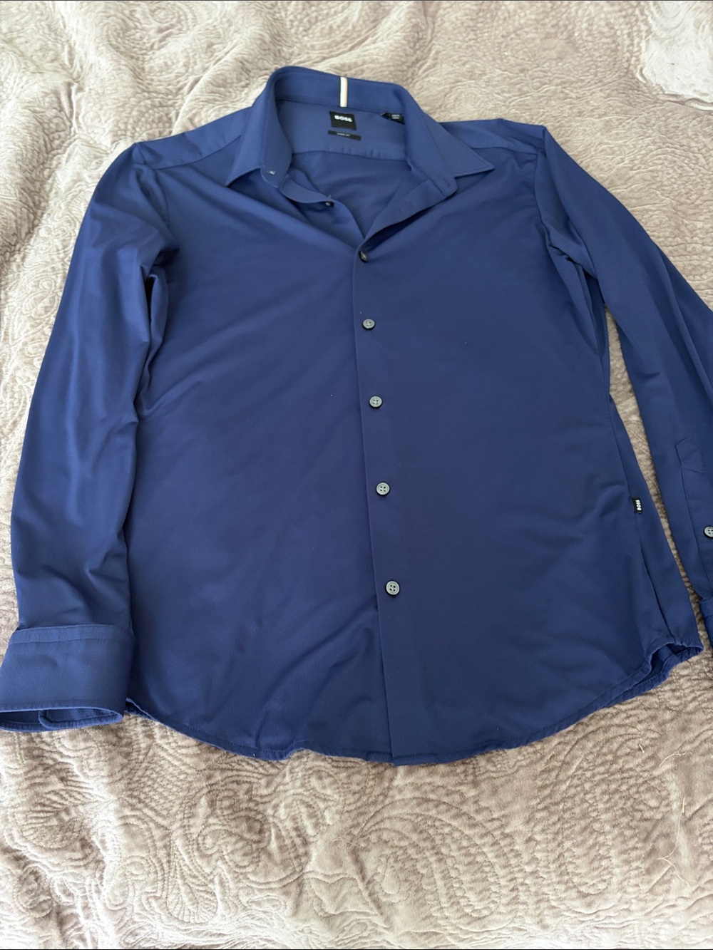 Slim Fit Navy Men's Dress Shirt